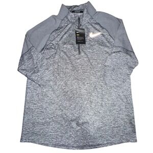 NWT Nike Men's Element Dri-FITHalf-Zip Running TopGray Athletic Sport New